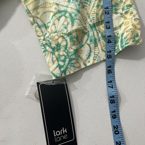 Lark Lane Blouse Womens 18 Multi Linen Blend Preppy Office Siren Career Work - Picture 8 of 9